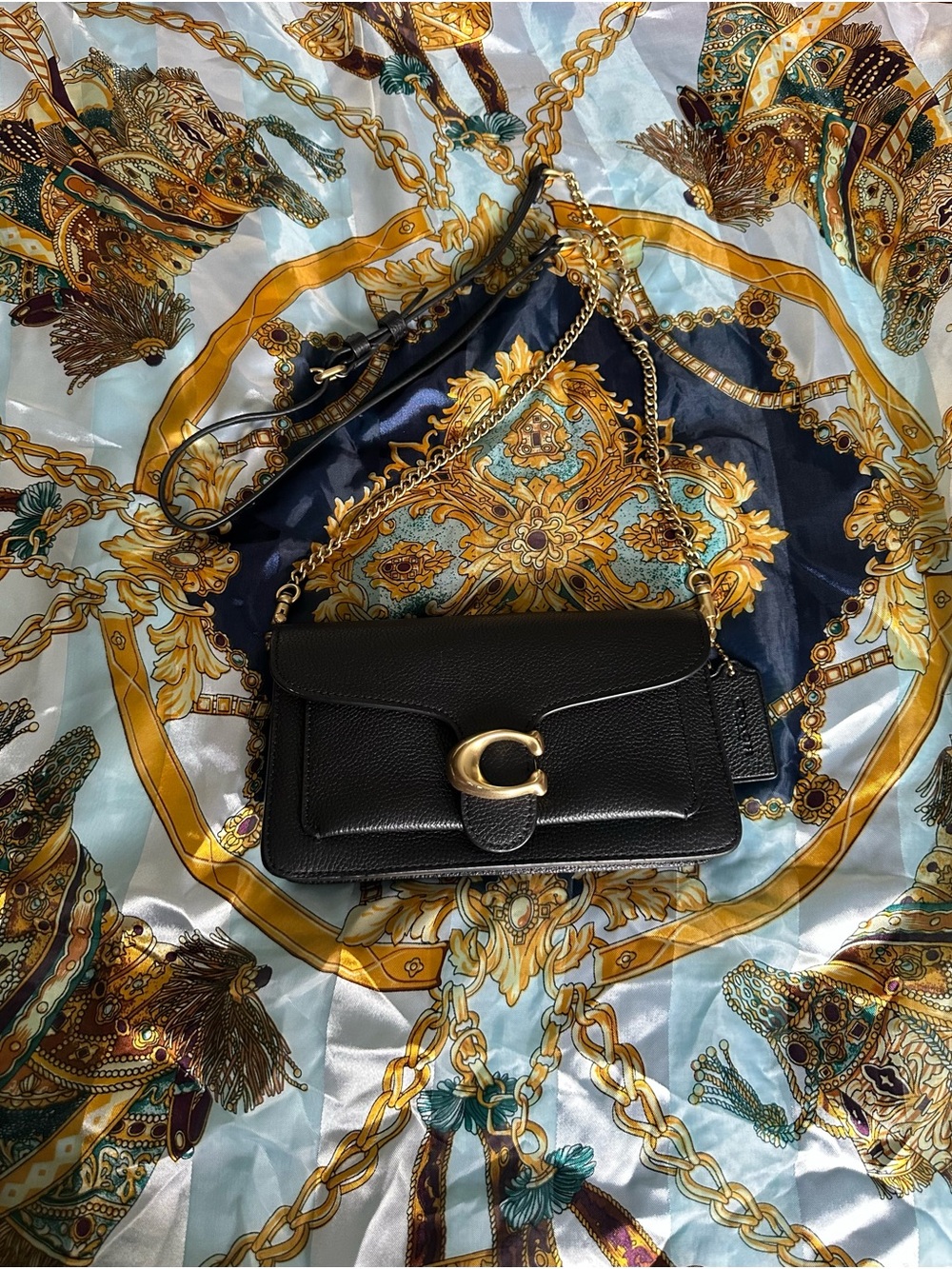 Coach Tabby Chain Clutch style #CE772 in Black